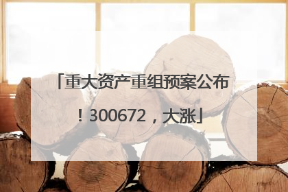 重大资产重组预案公布！300672，大涨